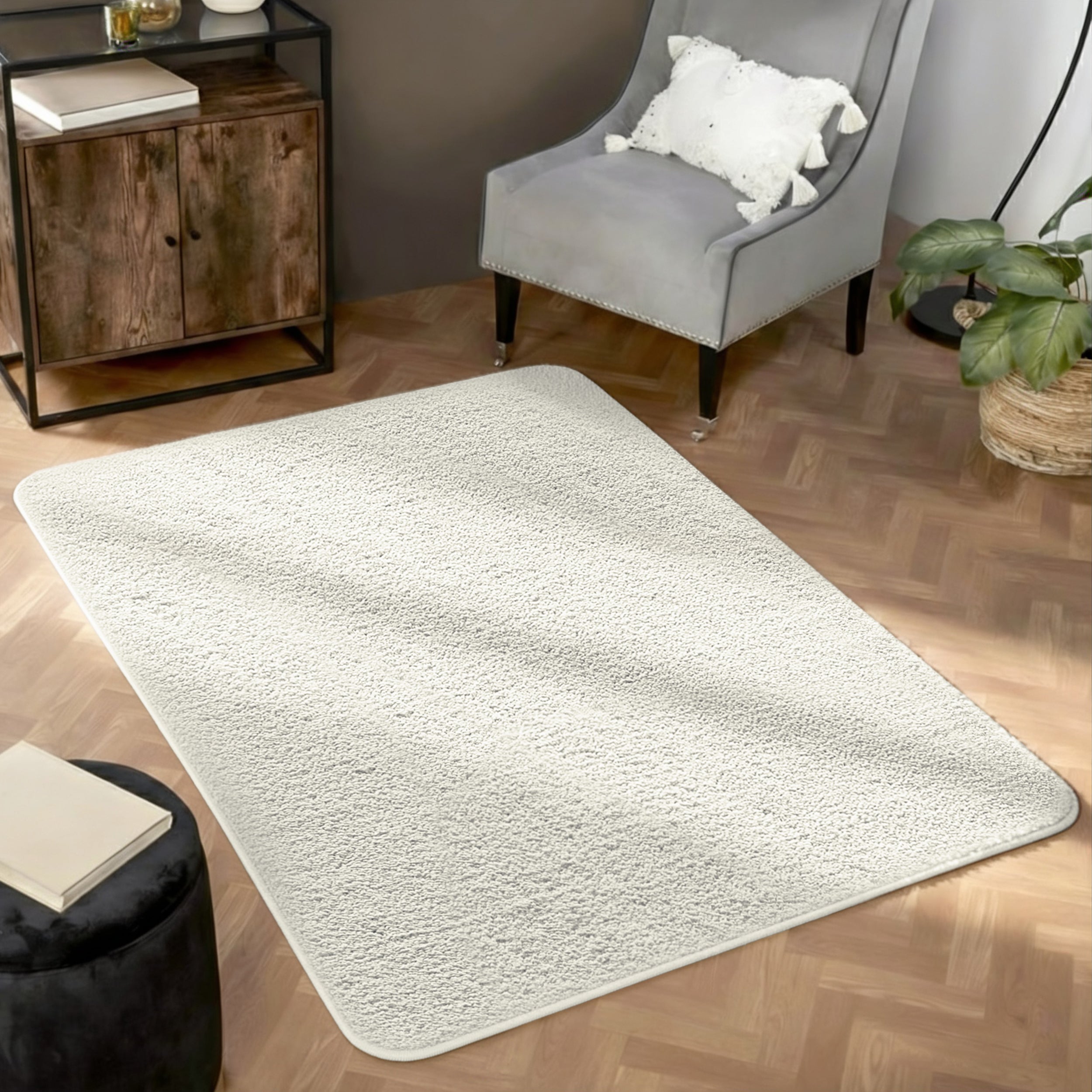Cosy Fluffy Living Room Rug - Thick & Low Pile Large Area Carpet