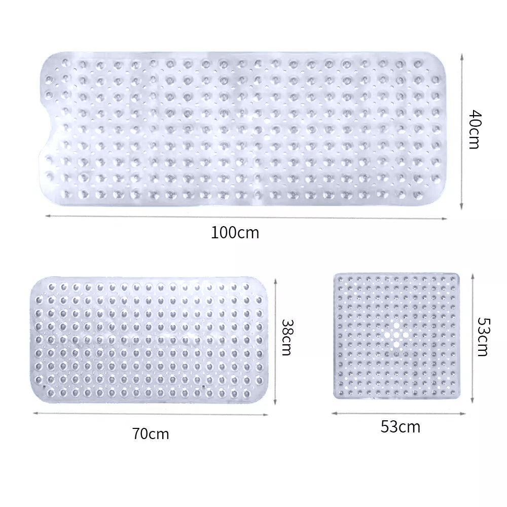Shower Floor Mat Non Slip Crystal White