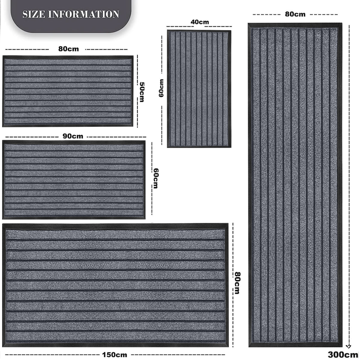 Rubber Door Mat Non Slip Entrance Floor Mat Waterproof Heavy Duty