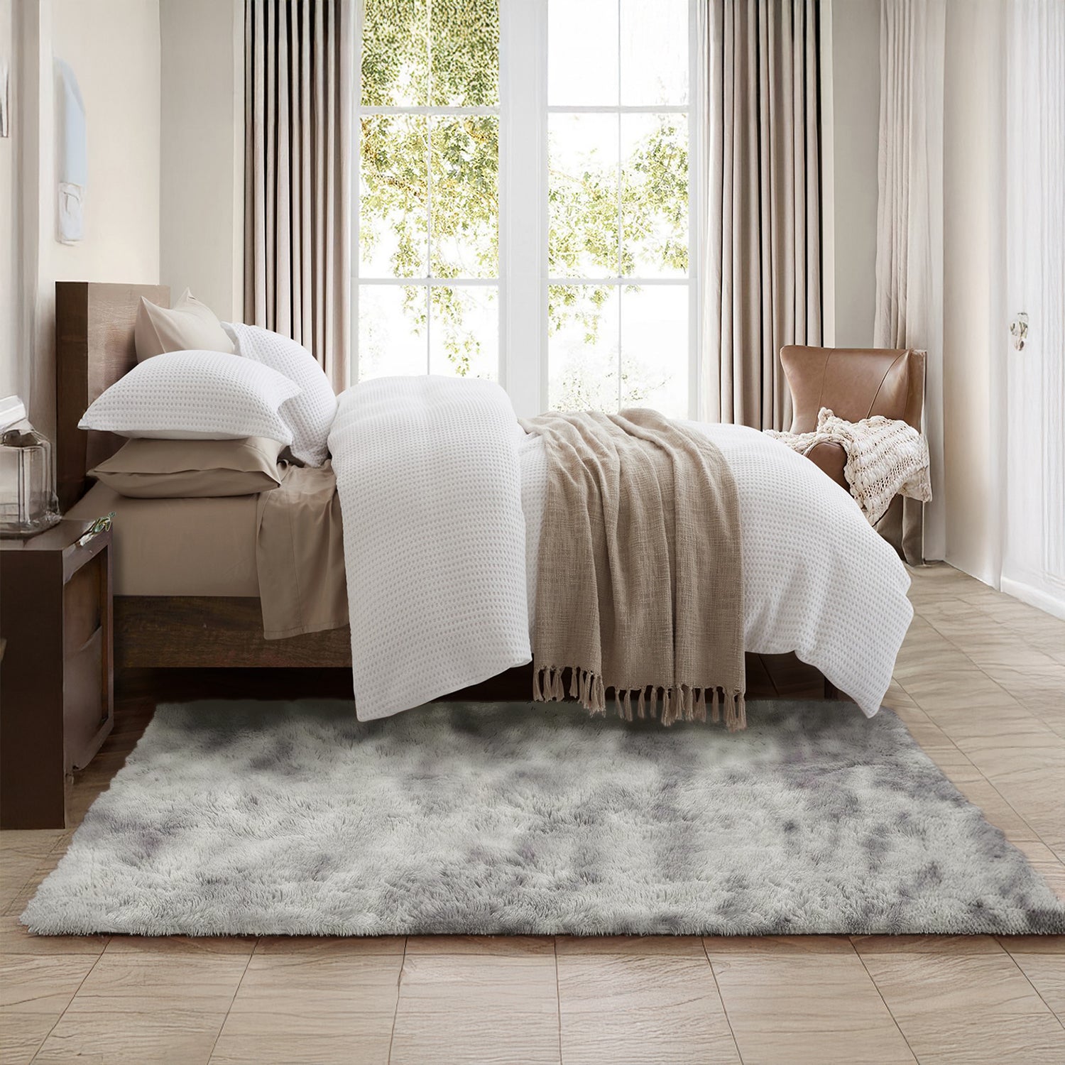 Tie Dye Fluffy Shaggy Rug Soft Thick Pile Colourful Area Rug