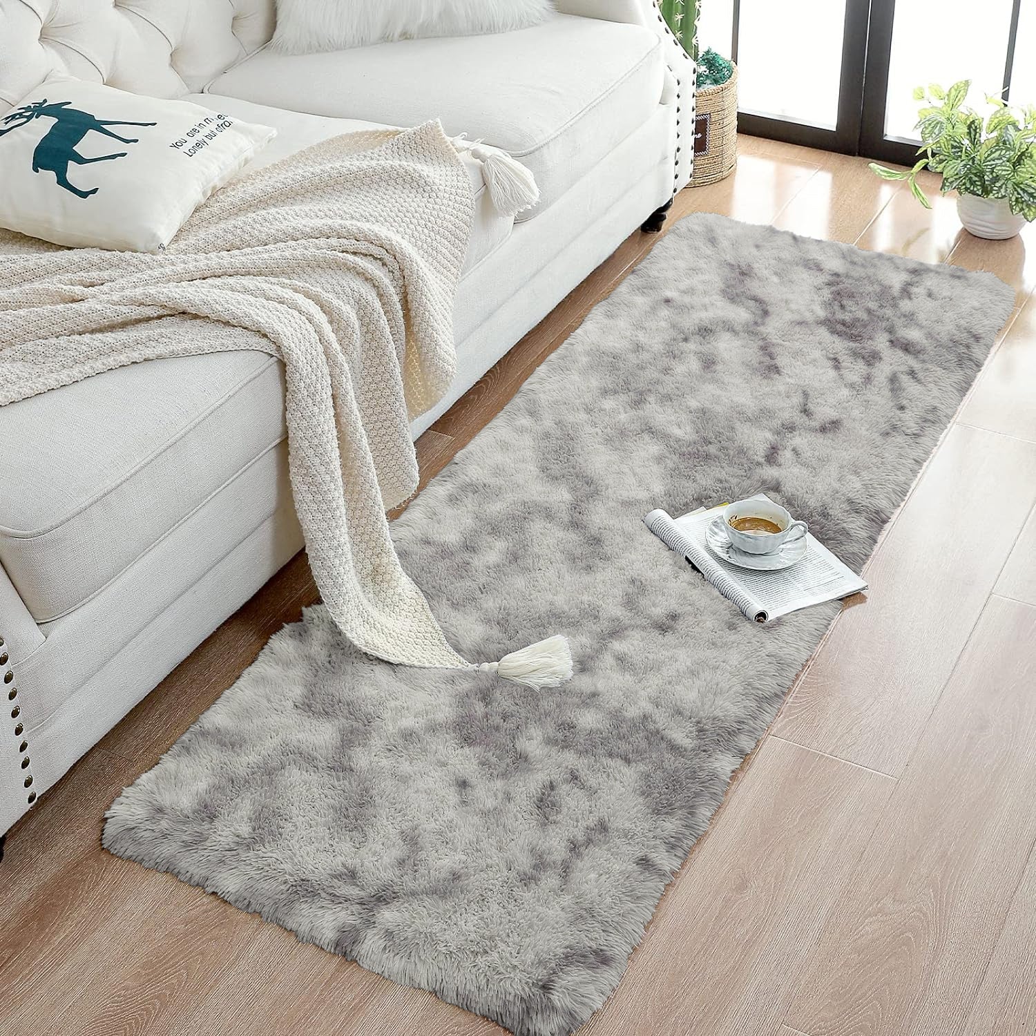 Tie Dye Fluffy Shaggy Rug Soft Thick Pile Colourful Area Rug