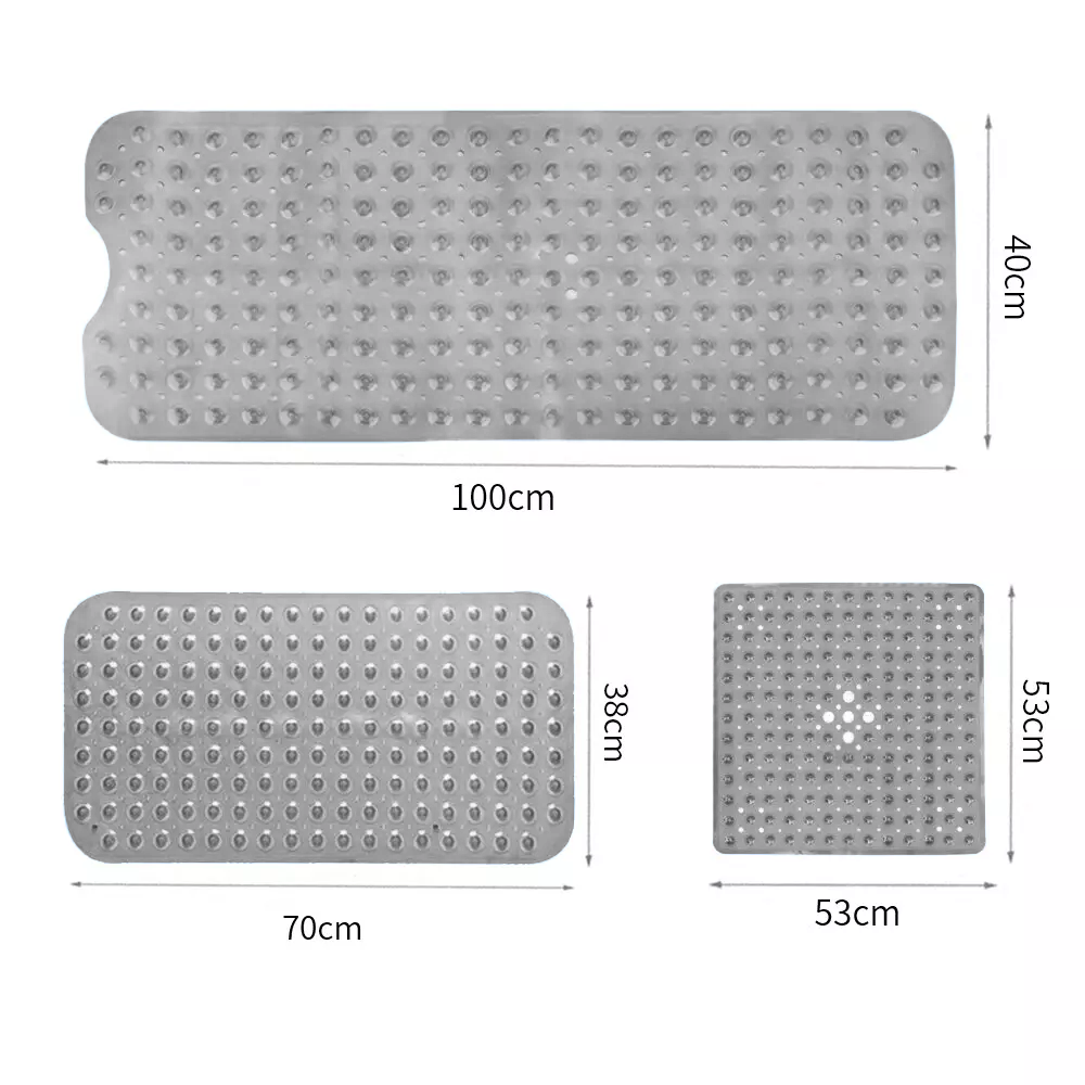 Shower Bath Mat Non Slip with Suction Cup Grey