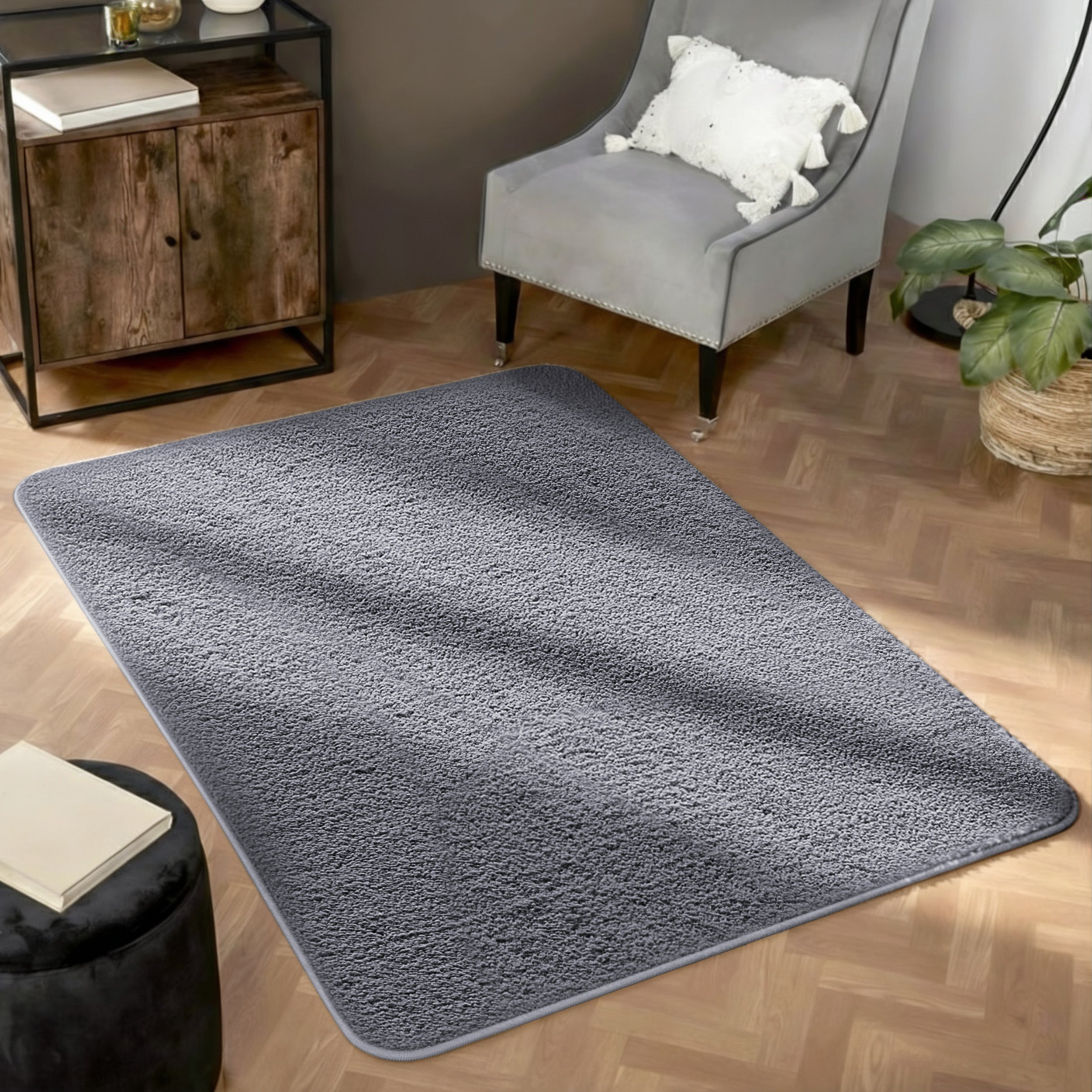 Cosy Fluffy Living Room Rug - Thick & Low Pile Large Area Carpet