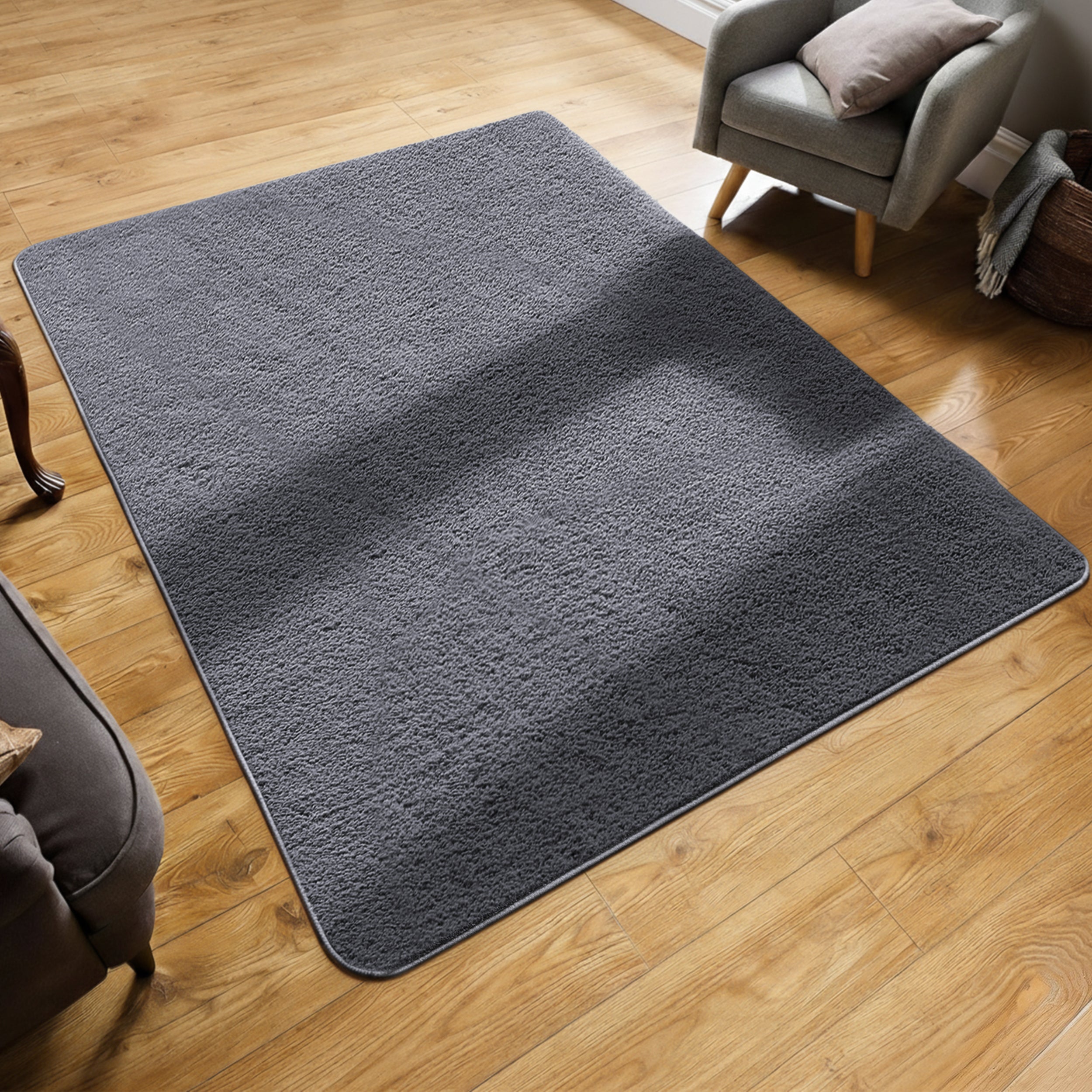 Cosy Fluffy Living Room Rug - Thick & Low Pile Large Area Carpet