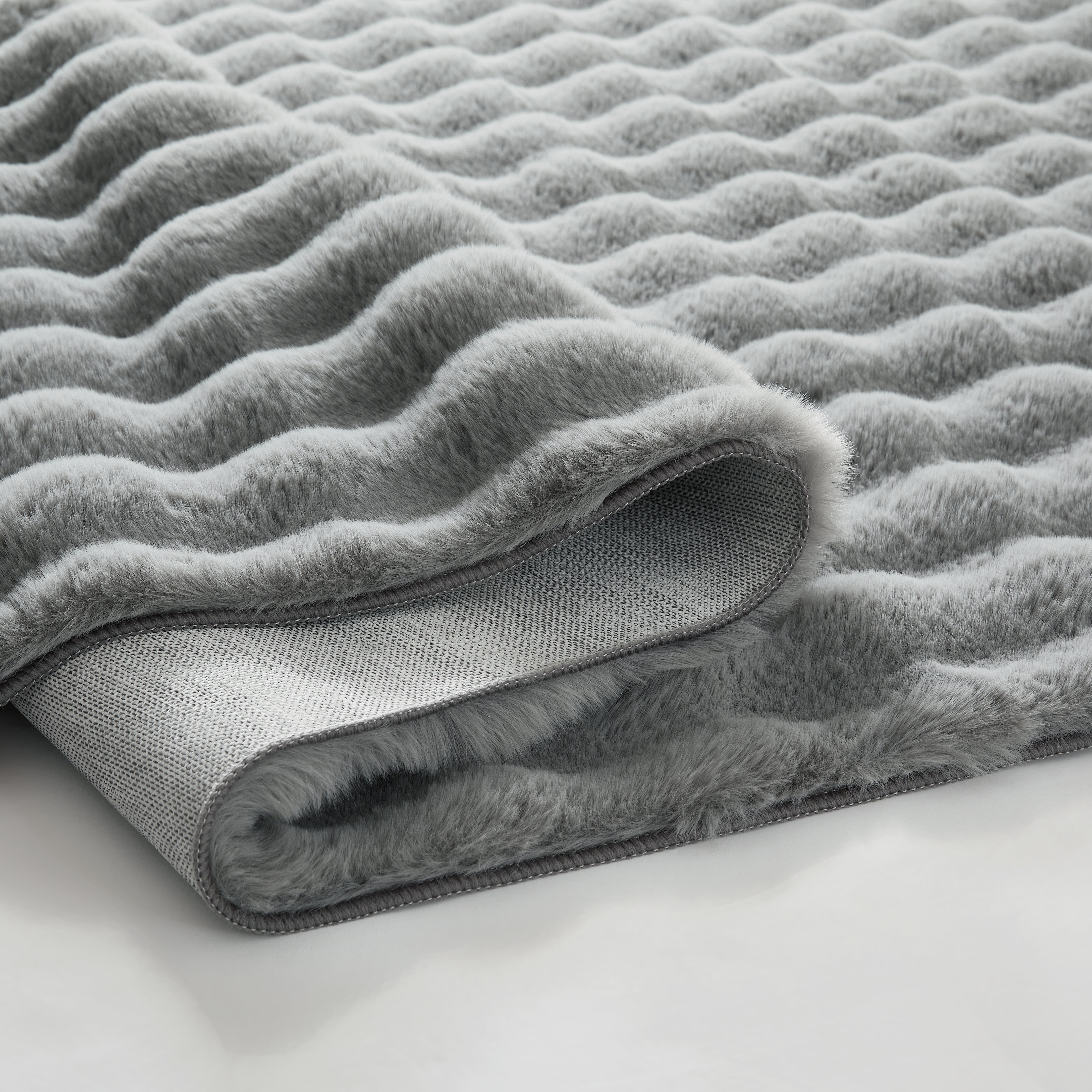 Soft Fluffy Bubble Texture Rug – Modern Faux Fur Area Carpet