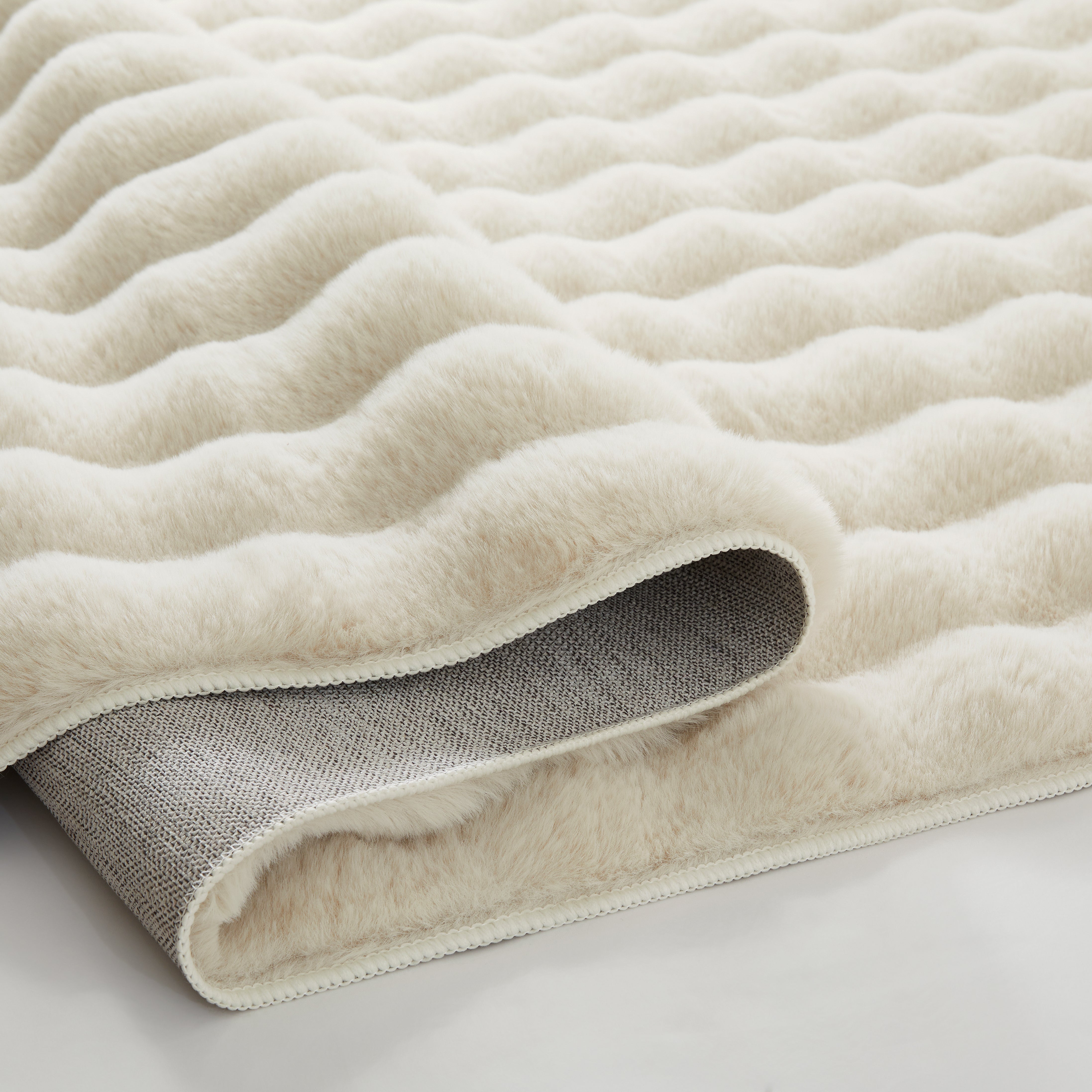 Soft Fluffy Bubble Texture Rug – Modern Faux Fur Area Carpet