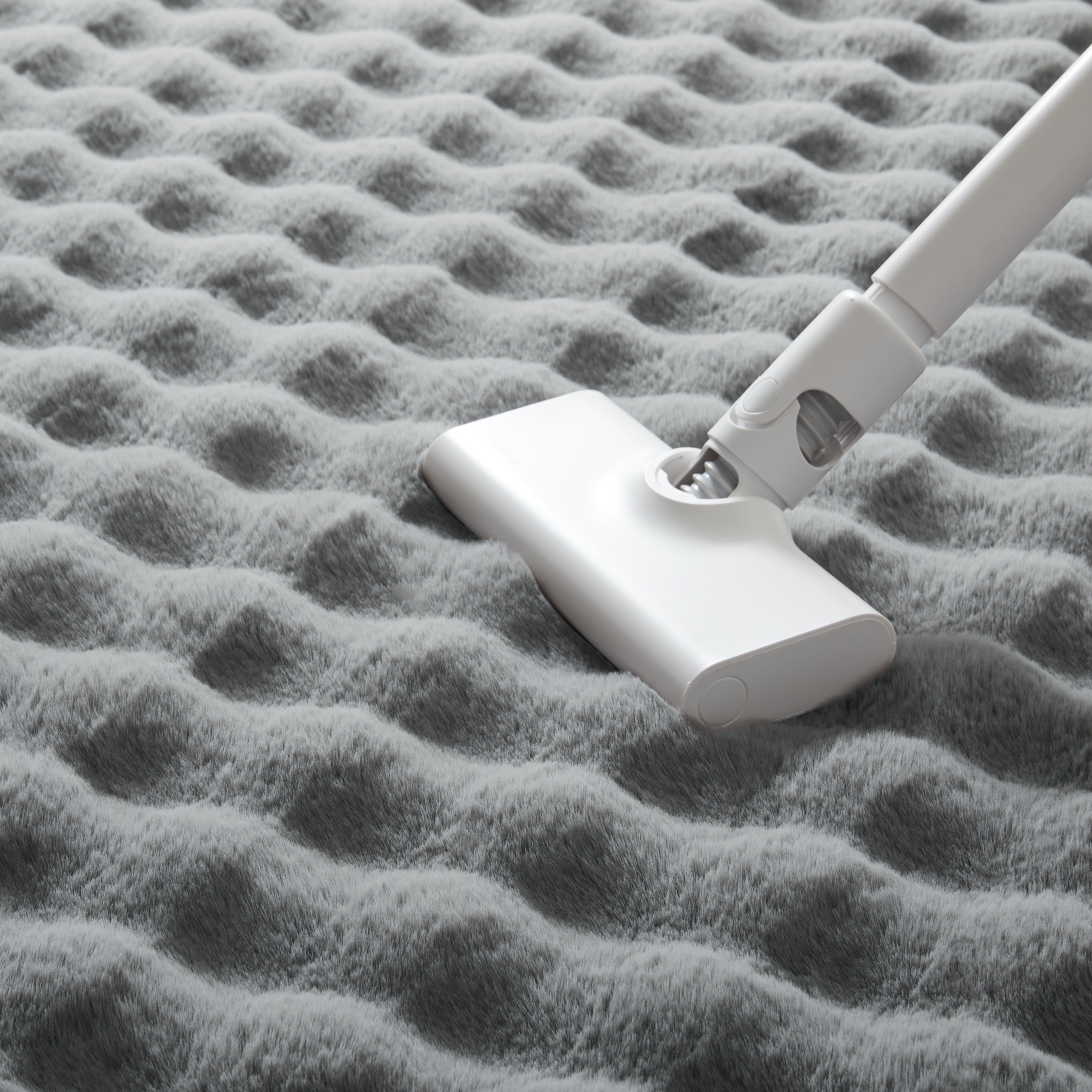 Soft Fluffy Bubble Texture Rug – Modern Faux Fur Area Carpet