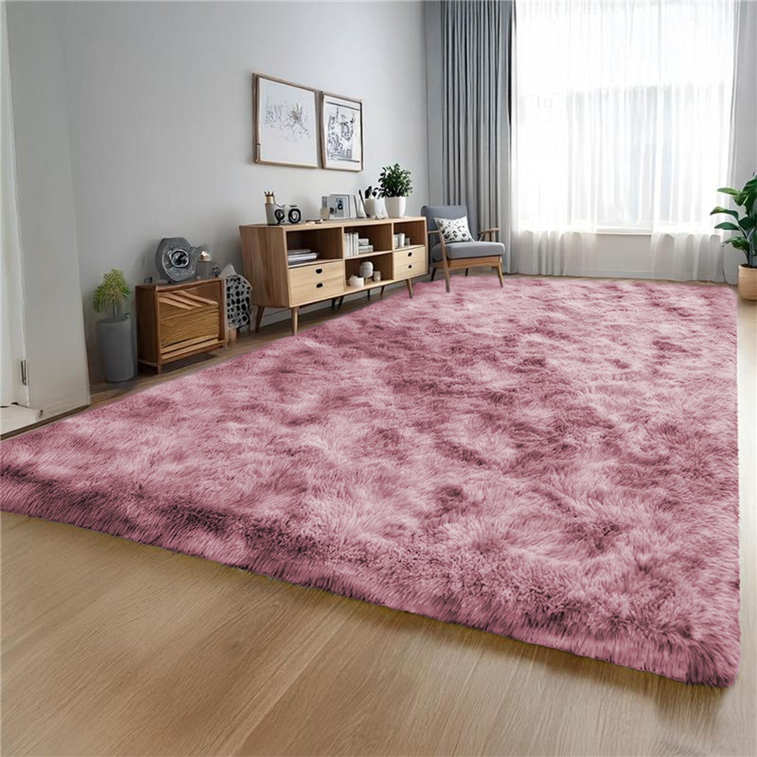 Tie Dye Fluffy Shaggy Rug Soft Thick Pile Colourful Area Rug