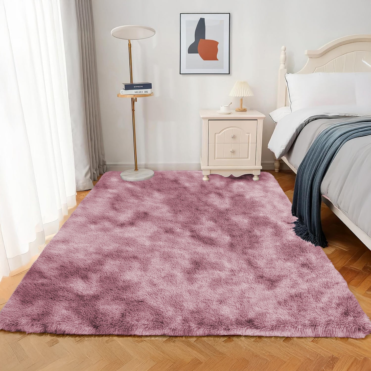 Tie Dye Fluffy Shaggy Rug Soft Thick Pile Colourful Area Rug