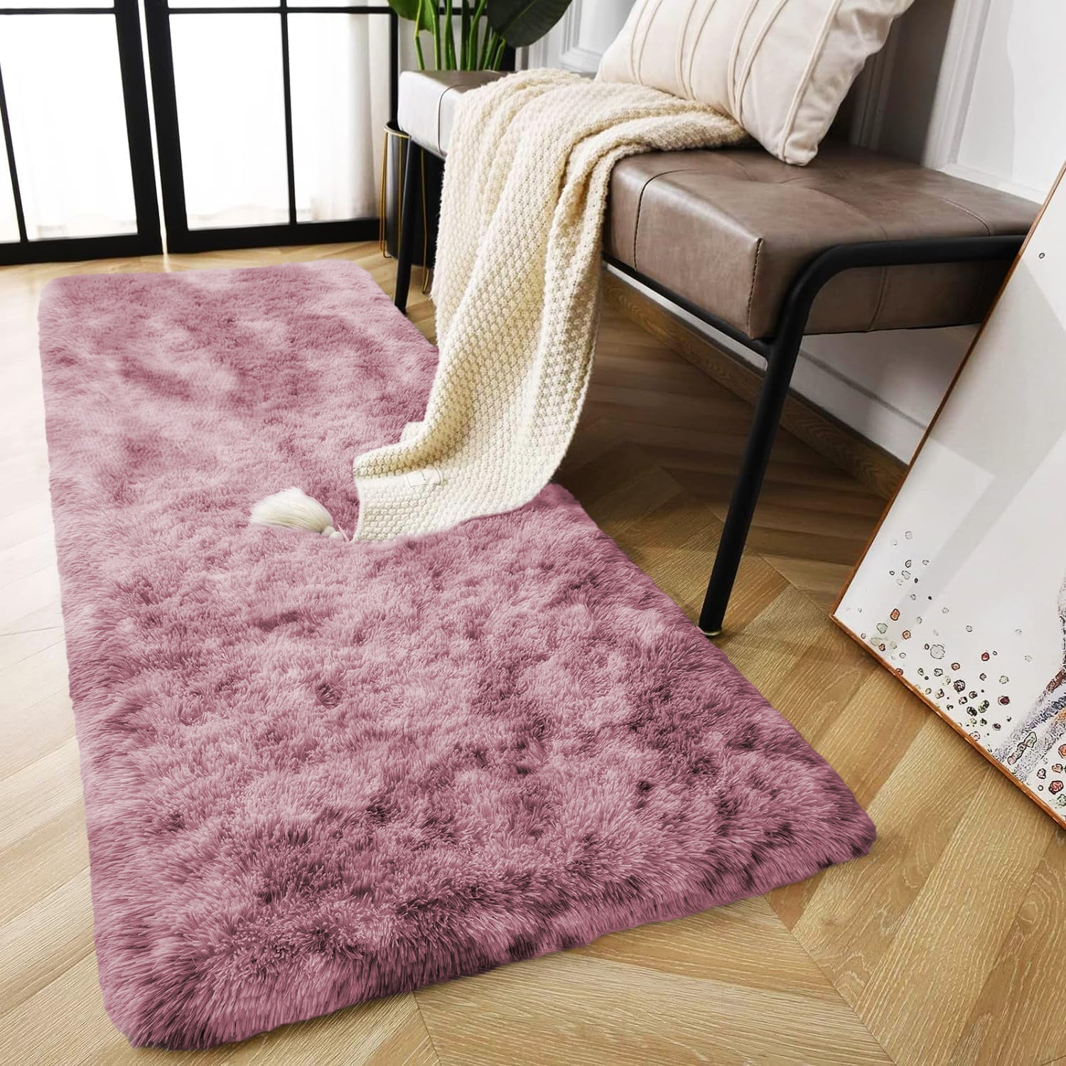 Tie Dye Fluffy Shaggy Rug Soft Thick Pile Colourful Area Rug