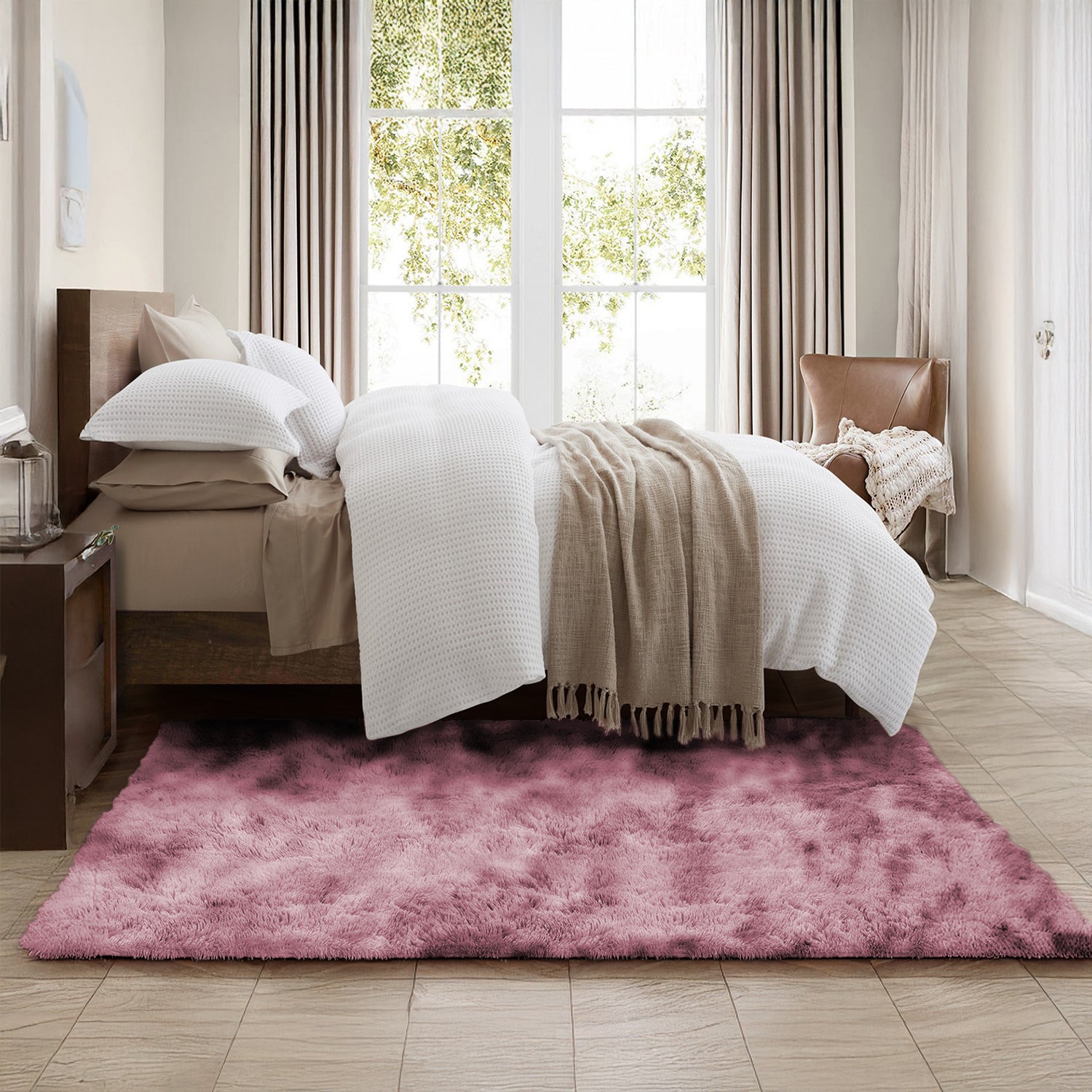 Tie Dye Fluffy Shaggy Rug Soft Thick Pile Colourful Area Rug