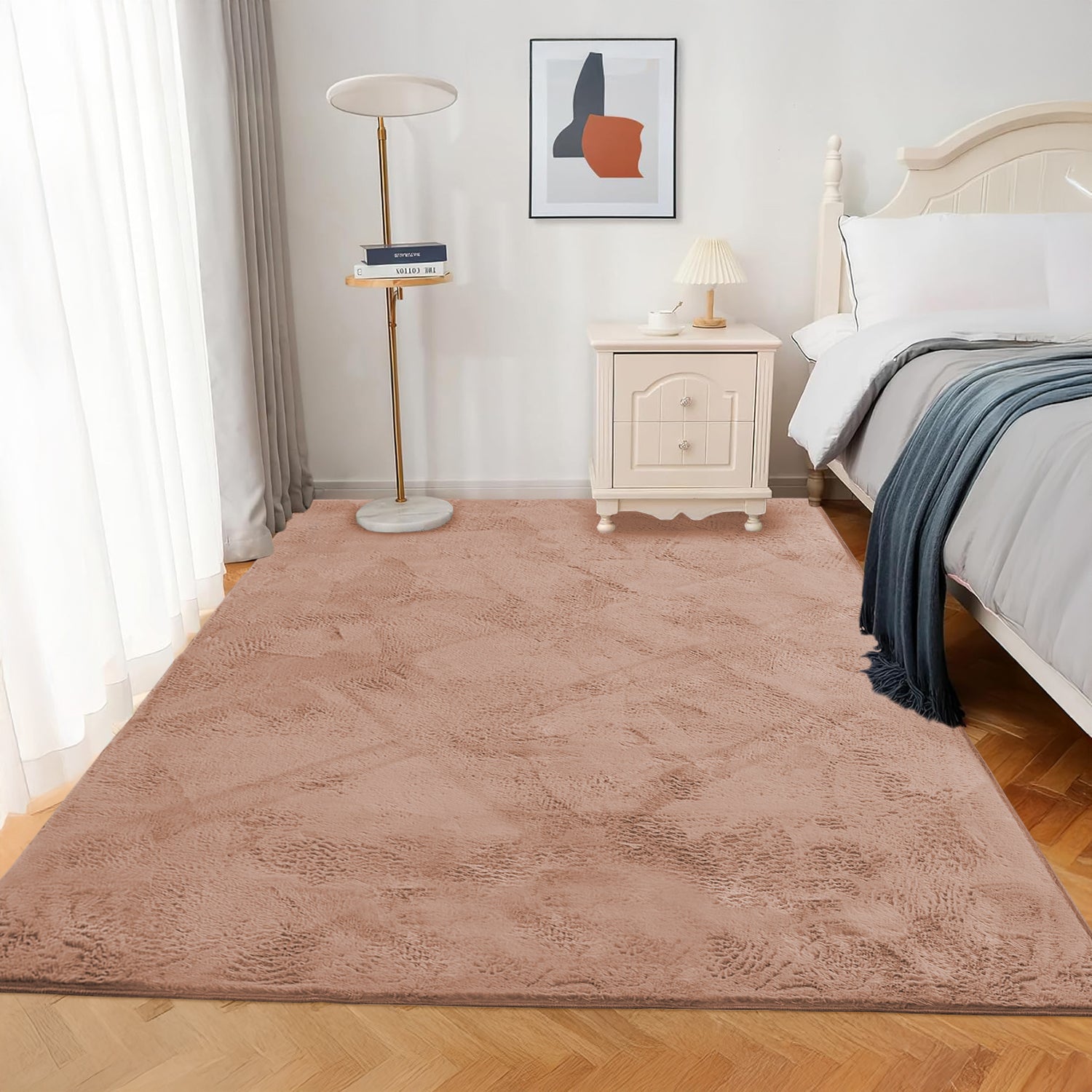 Mink Rabbit Faux Fur Rug Fluffy Plush Bedroom Runner