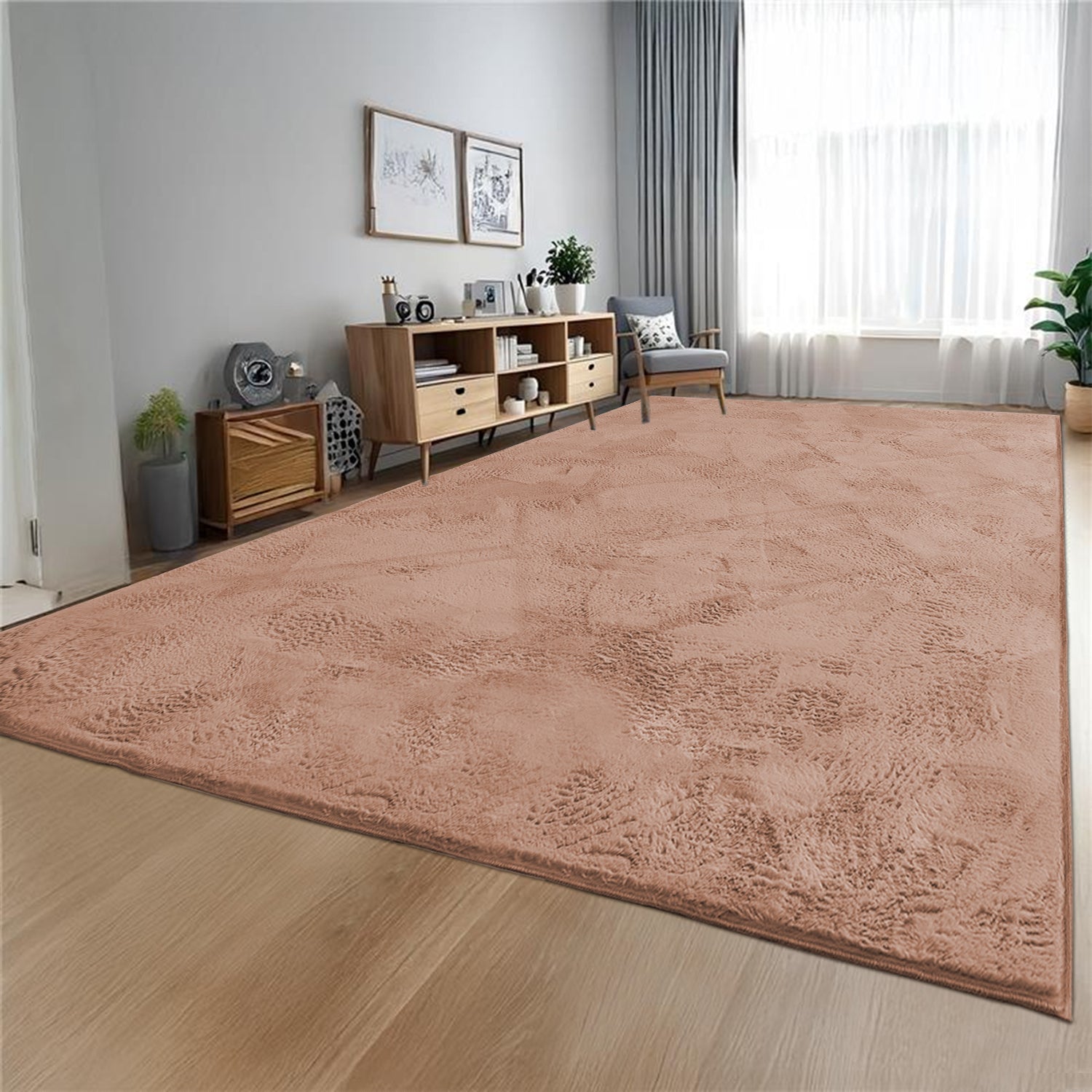 Mink Rabbit Faux Fur Rug Fluffy Plush Bedroom Runner