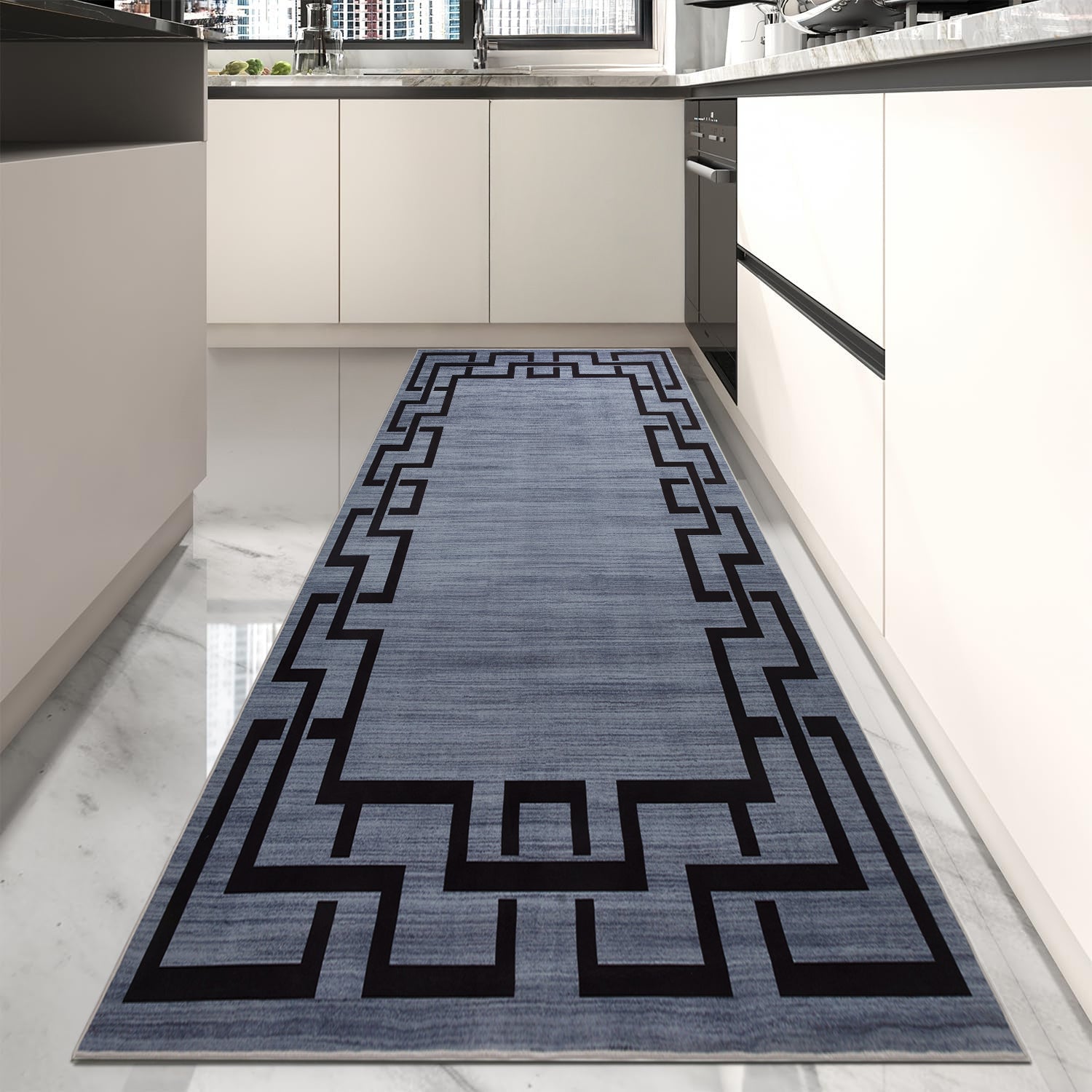 Greek Key Hallway Large Runner Rug Nico