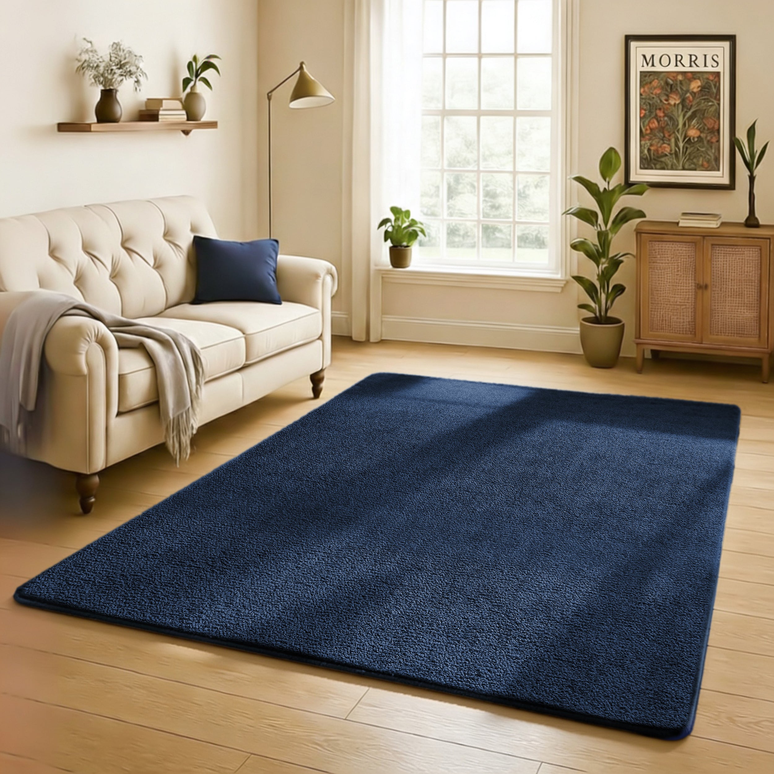 Cosy Fluffy Living Room Rug - Thick & Low Pile Large Area Carpet