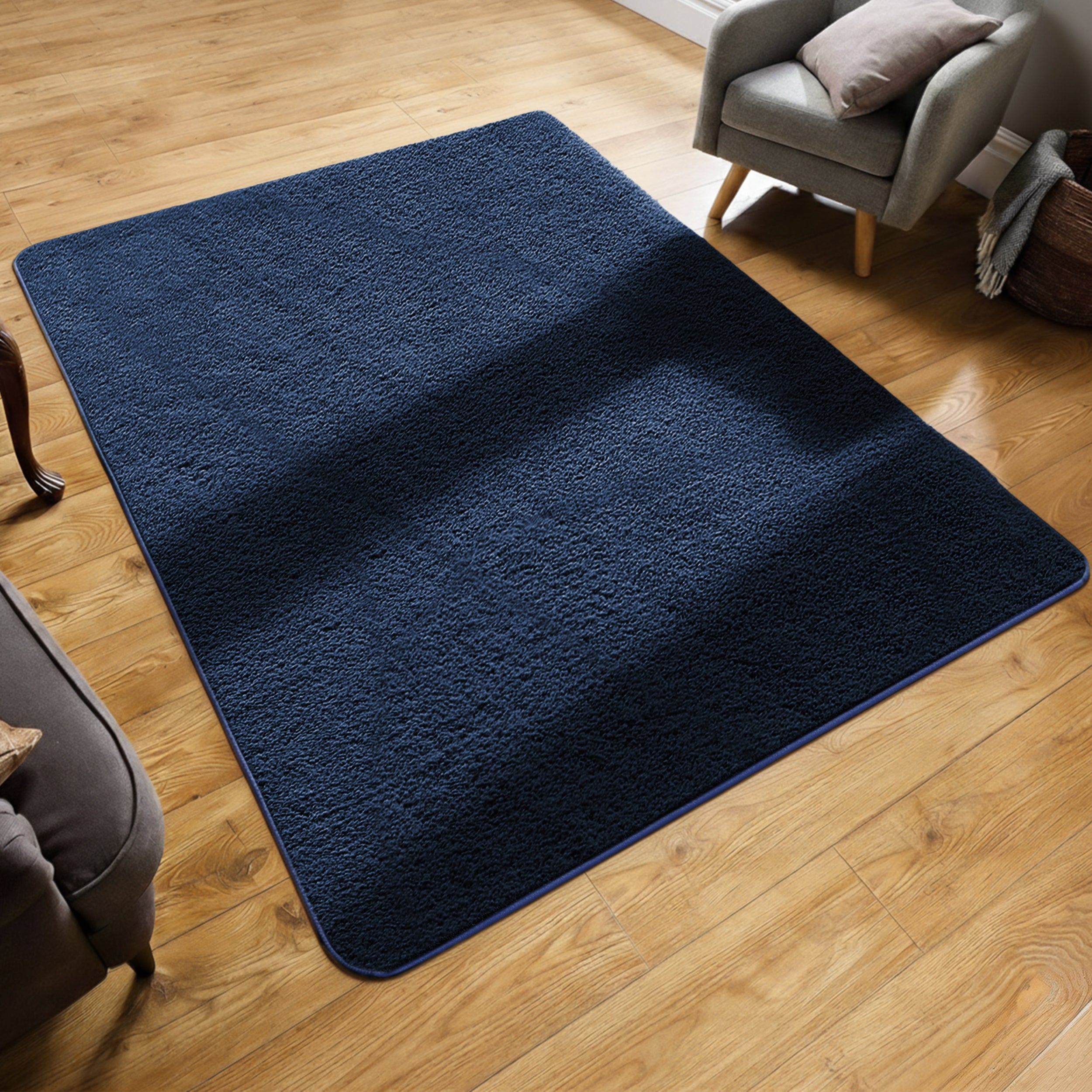 Cosy Fluffy Living Room Rug - Thick & Low Pile Large Area Carpet