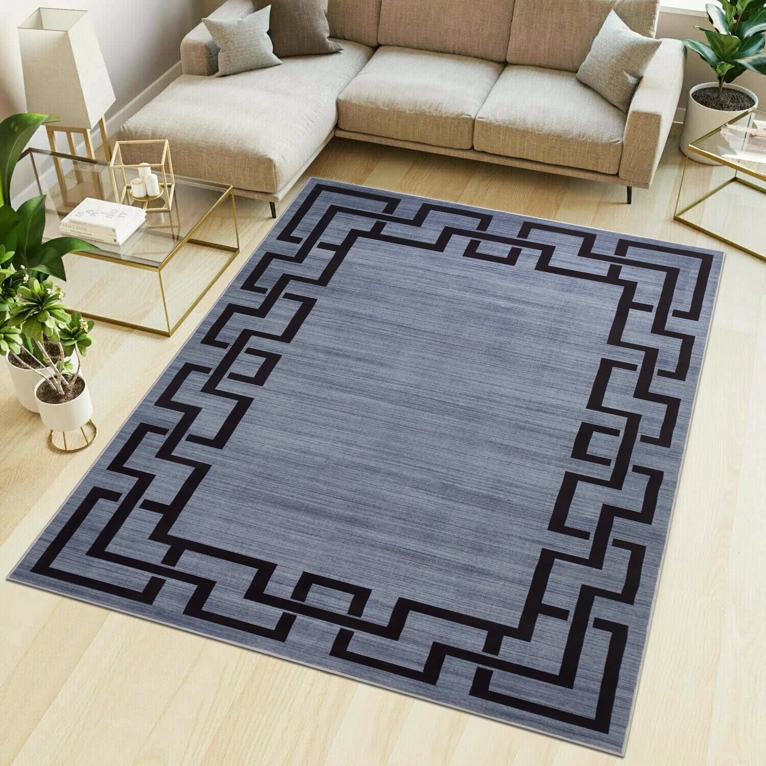 Greek Key Hallway Large Runner Rug Nico