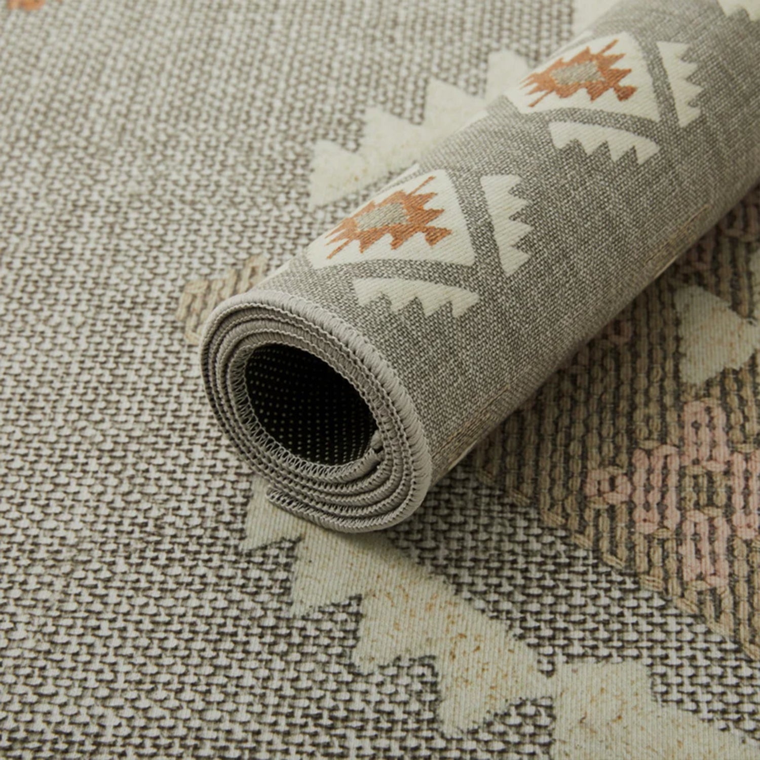 Light Green & ivory Tribal Kilim Rug - Modern Boho Bedroom Area Carpet