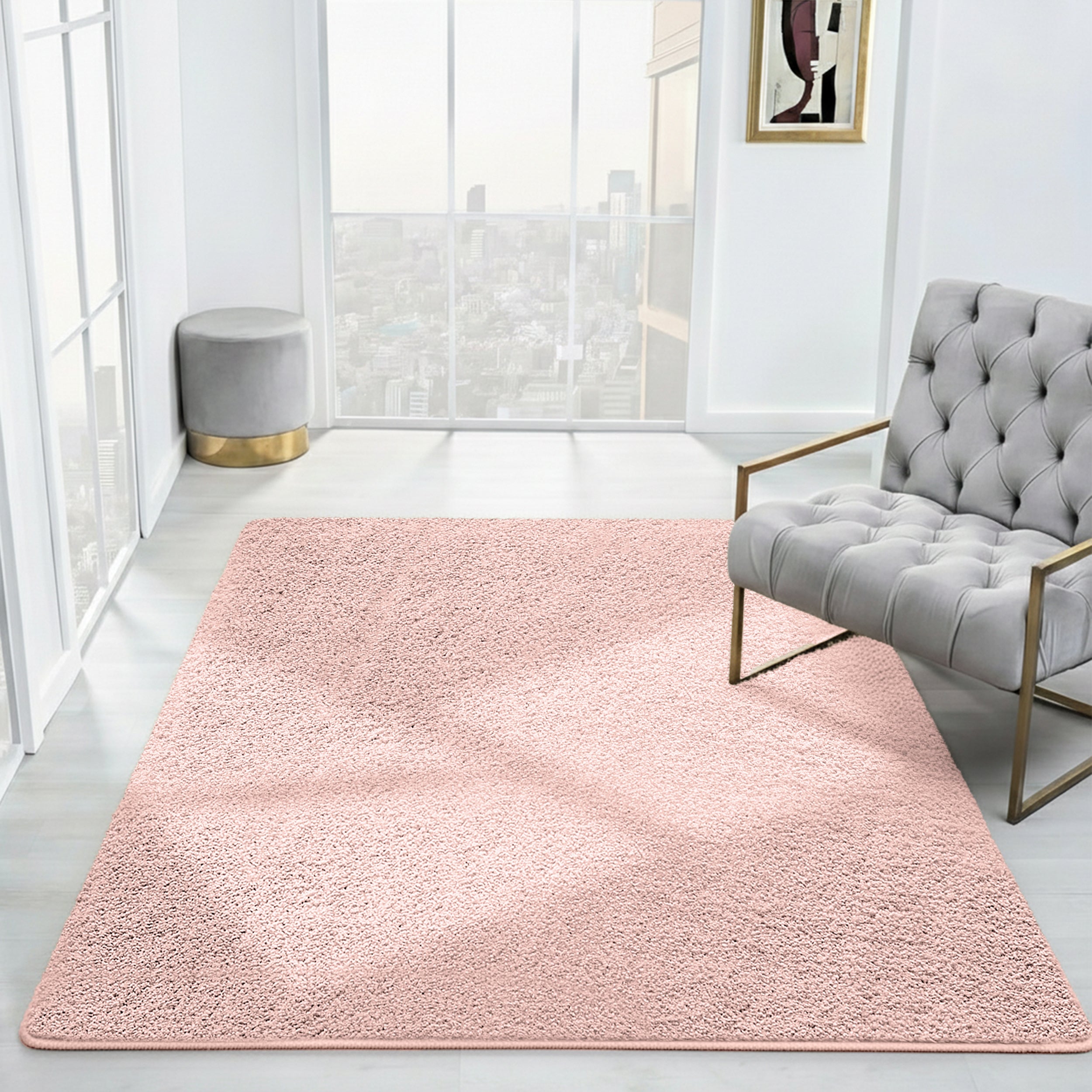 Cosy Fluffy Living Room Rug - Thick & Low Pile Large Area Carpet