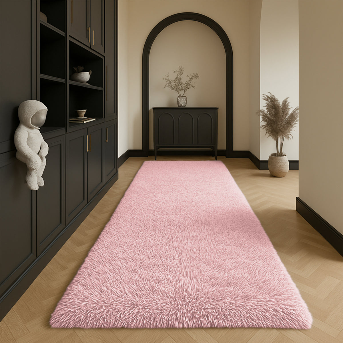 Pink Fluffy Shaggy Rug for Bedroom - Soft Plush Carpet