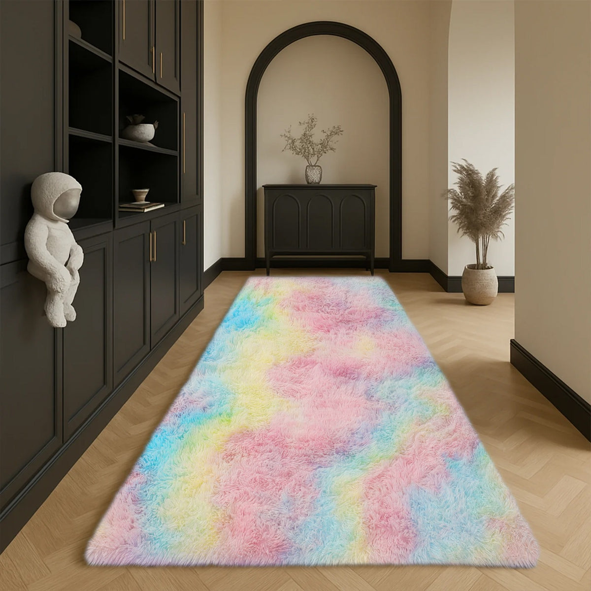 Tie Dye Fluffy Shaggy Rug Soft Thick Pile Colourful Area Rug