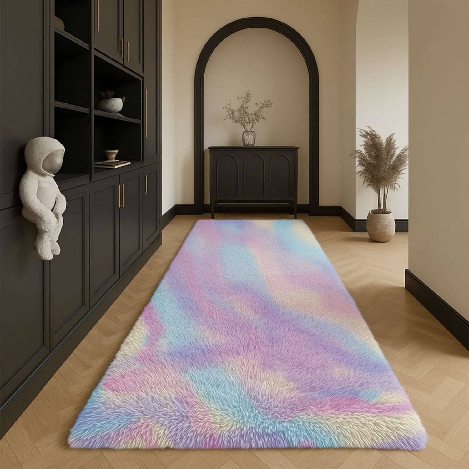 Tie Dye Fluffy Shaggy Rug Soft Thick Pile Colourful Area Rug