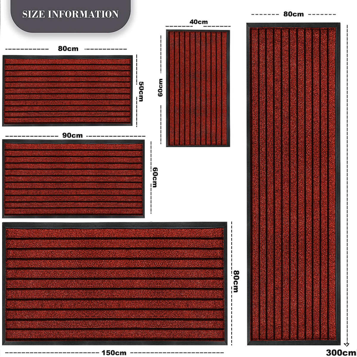 Rubber Door Mat Non Slip Entrance Floor Mat Waterproof Heavy Duty