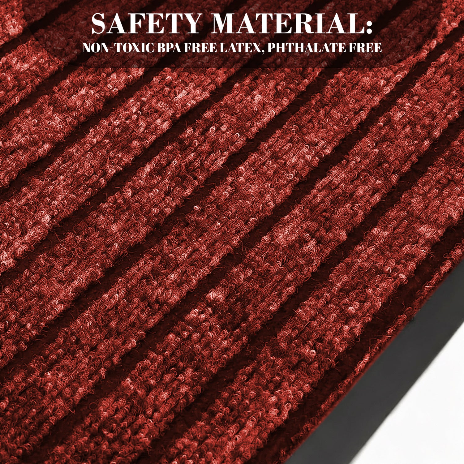 Burgundy Rubber Door Mat - Outdoor Mat with Non slip Backing