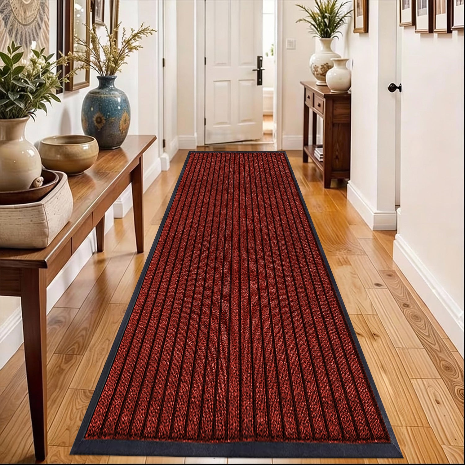 Burgundy Rubber Door Mat - Outdoor Mat with Non slip Backing