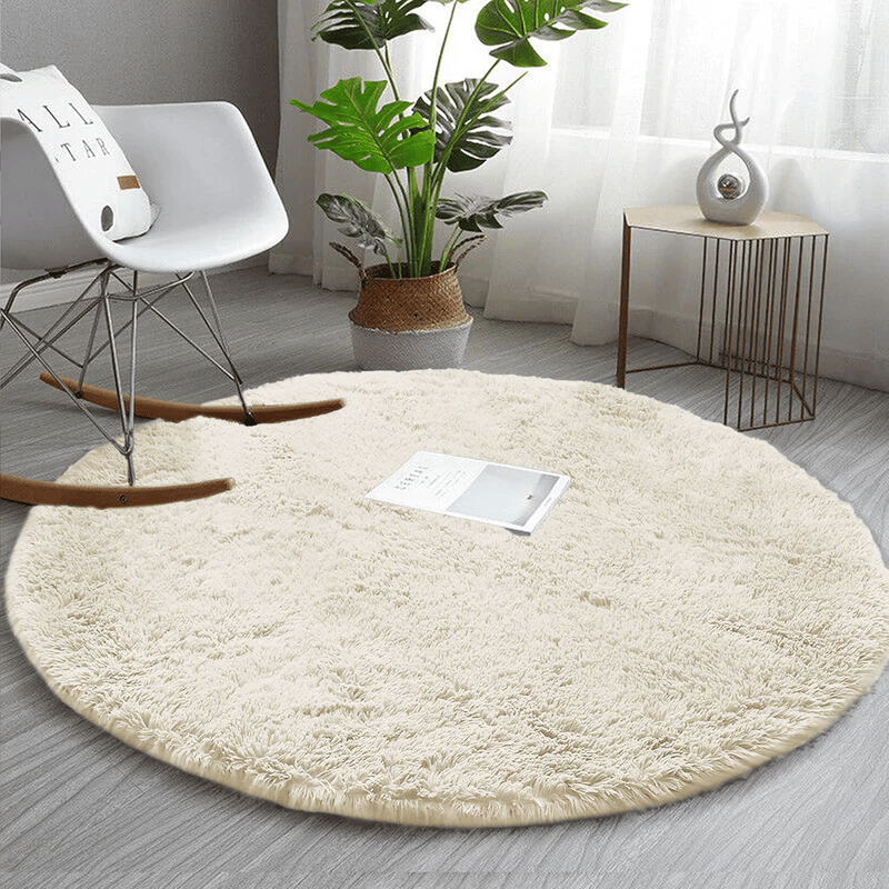 Round Fluffy Shaggy Rug - Soft Plush Circle Rug