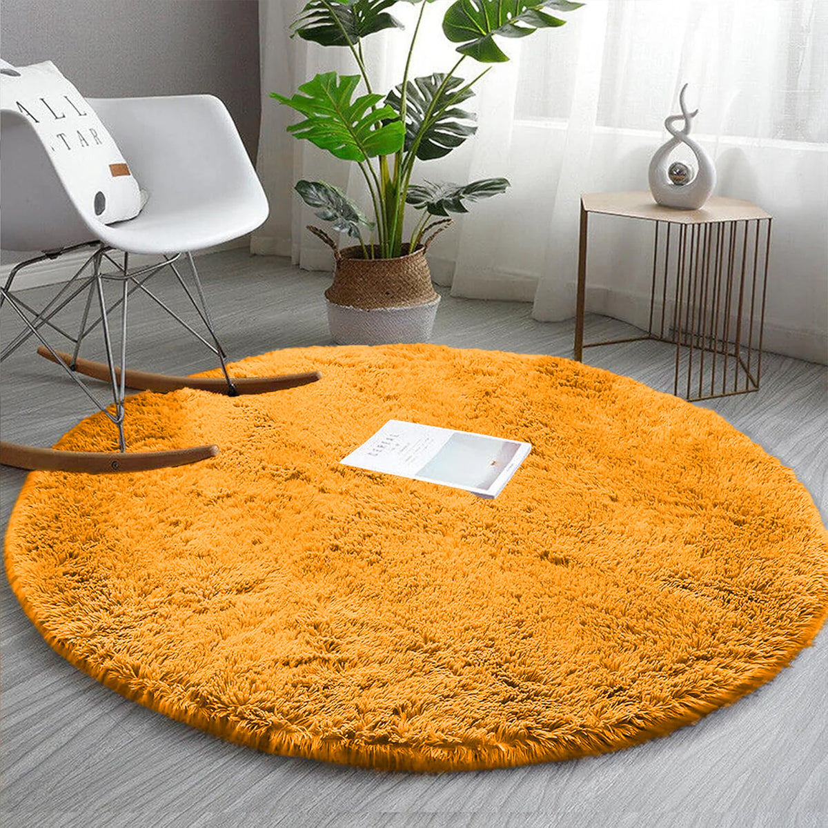 Round Fluffy Shaggy Rug - Soft Plush Circle Rug