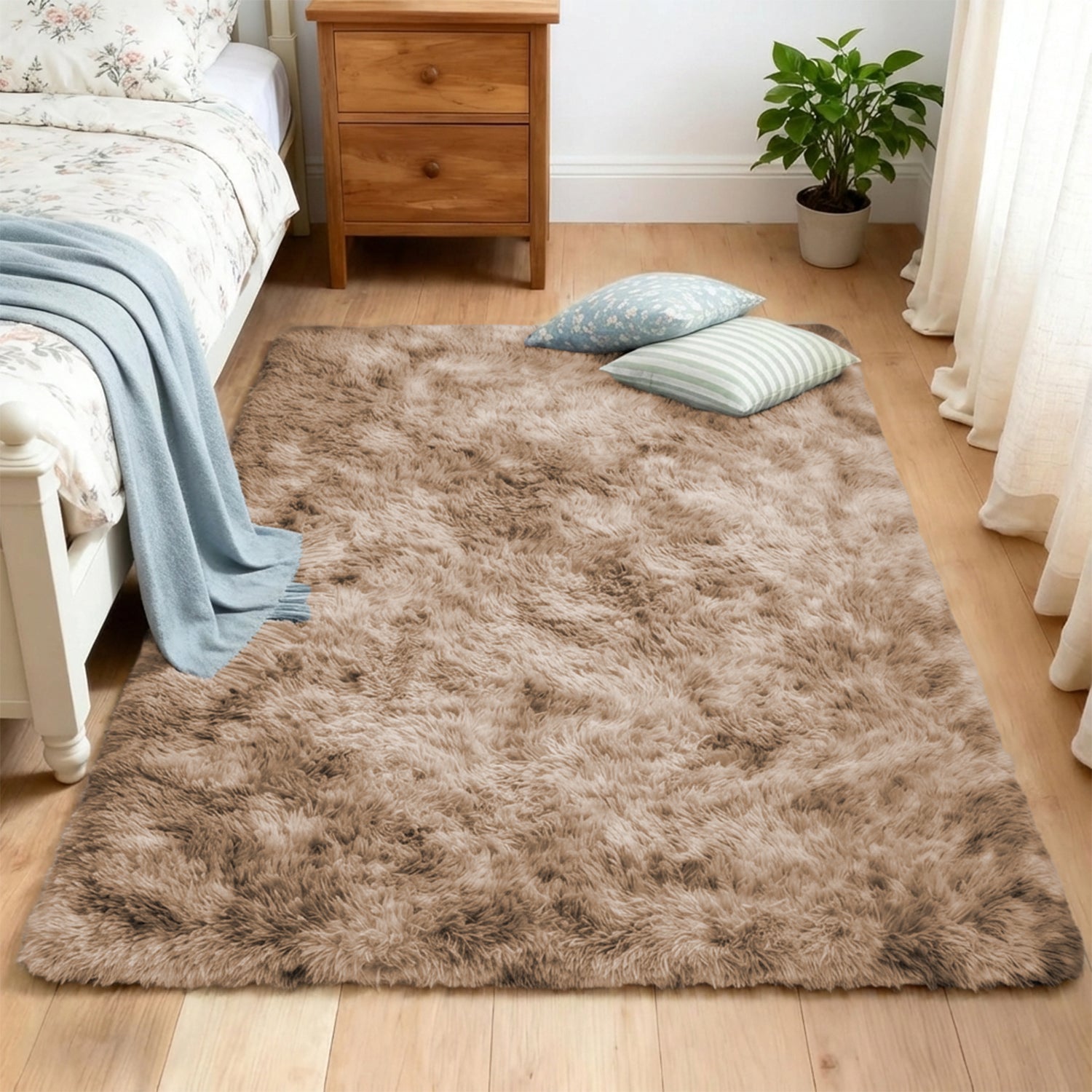 Tie Dye Fluffy Shaggy Rug Soft Thick Pile Colourful Area Rug