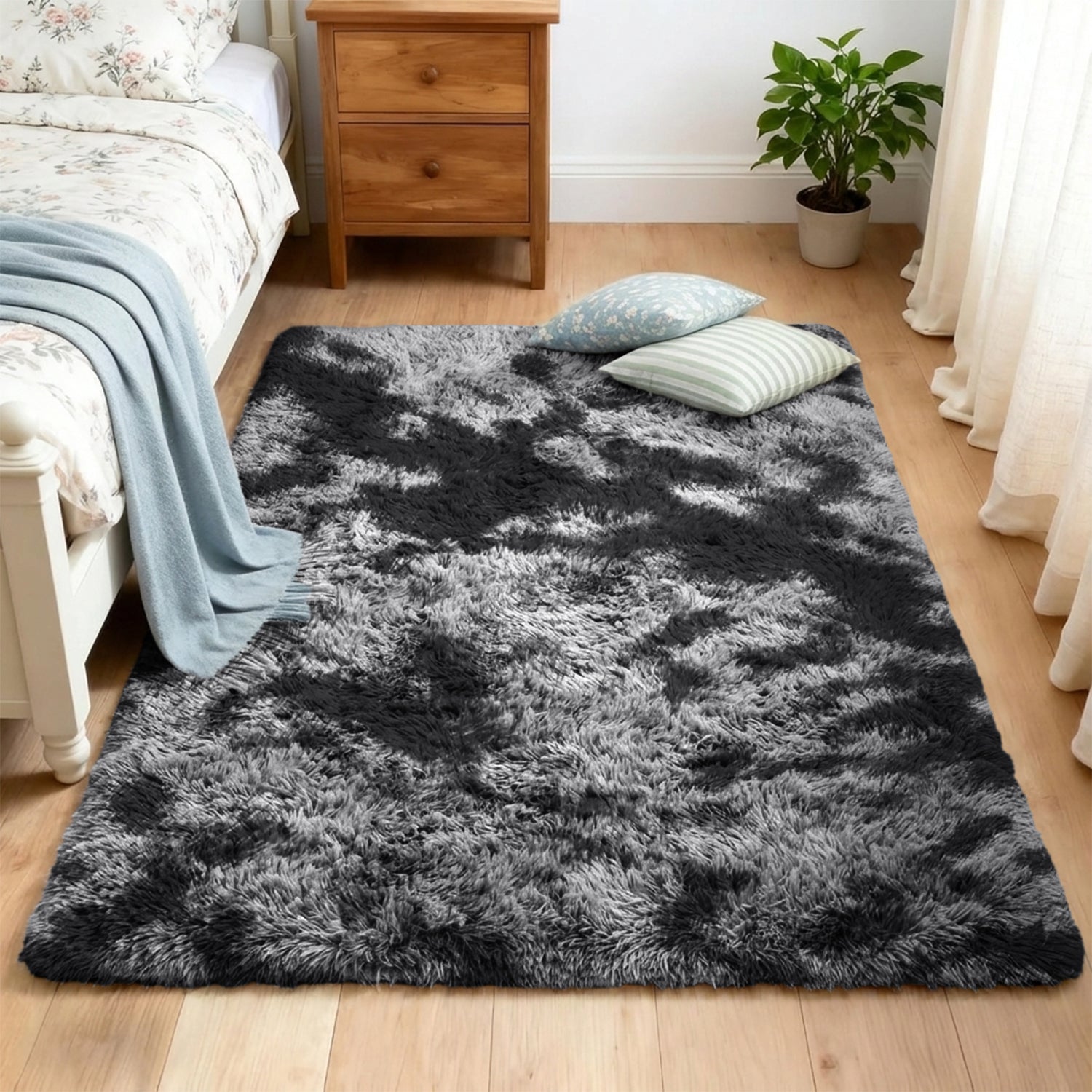 Tie Dye Fluffy Shaggy Rug Soft Thick Pile Colourful Area Rug