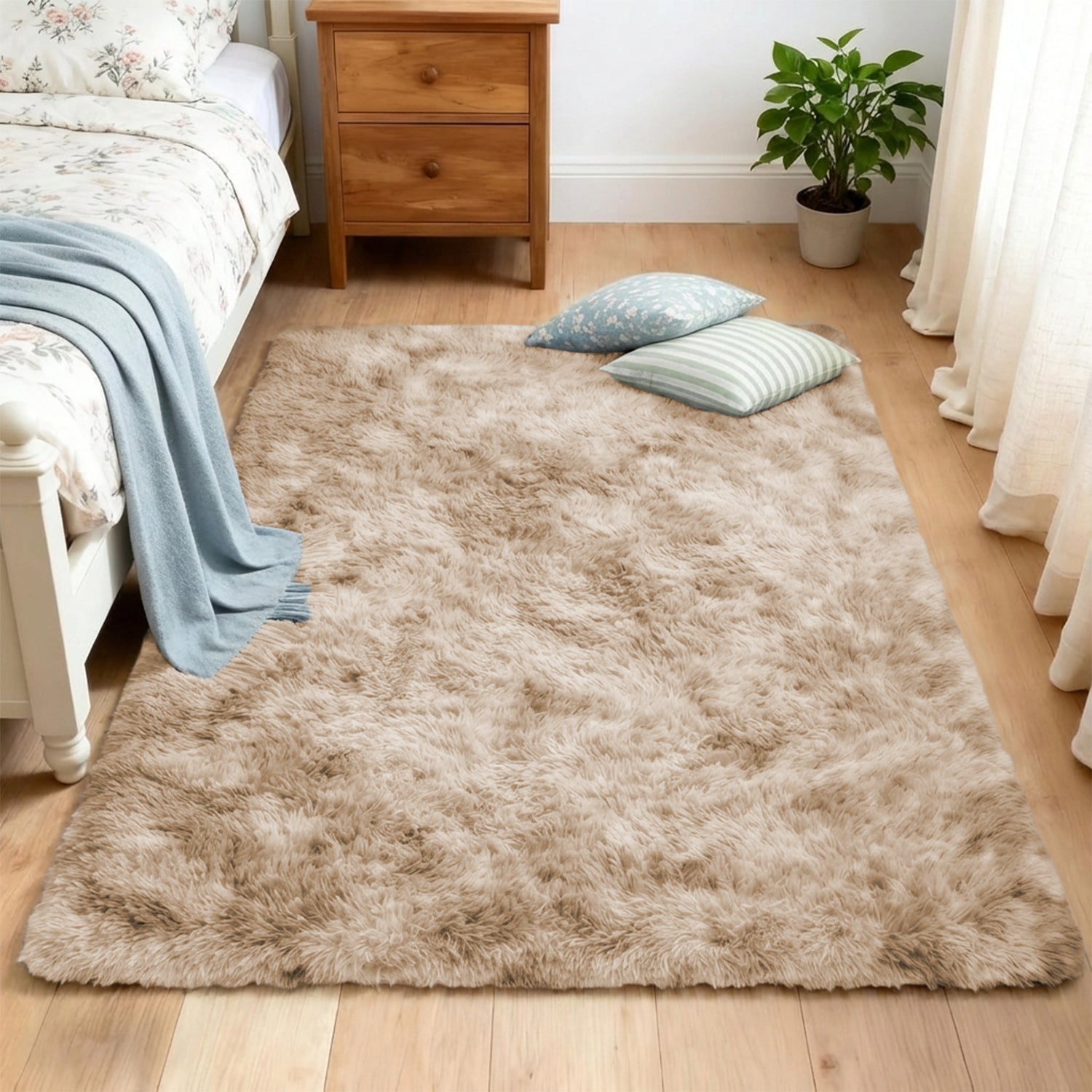 Tie Dye Fluffy Shaggy Rug Soft Thick Pile Colourful Area Rug