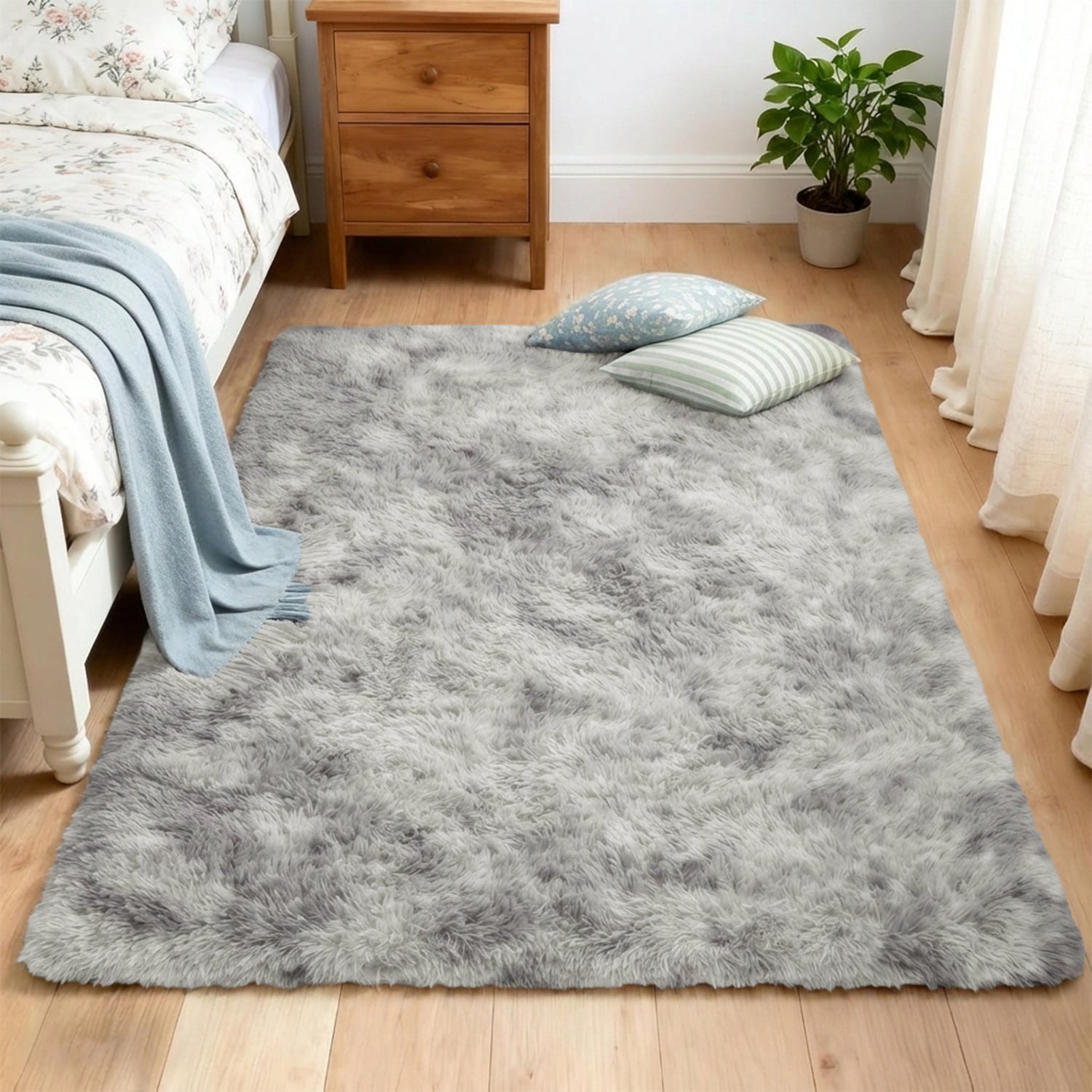 Tie Dye Fluffy Shaggy Rug Soft Thick Pile Colourful Area Rug