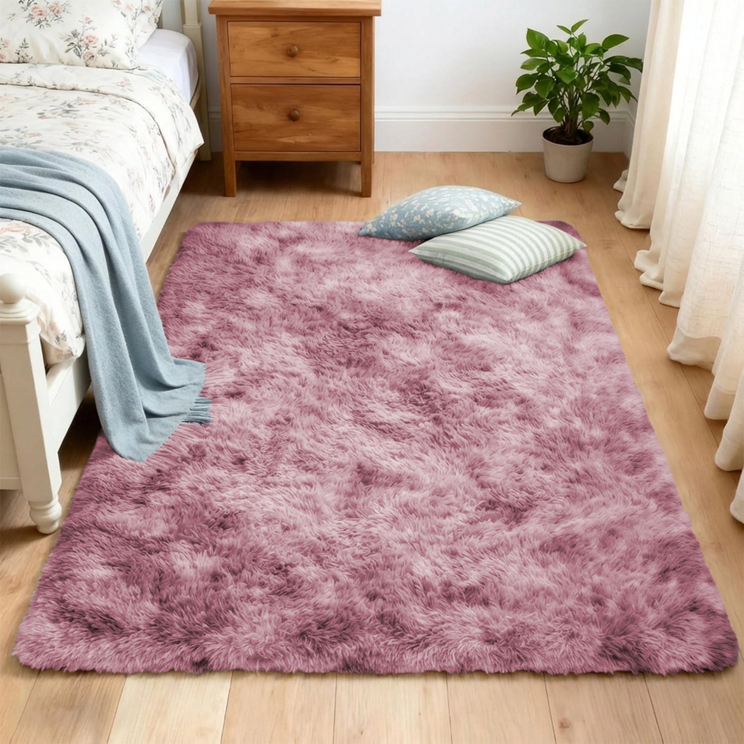 Tie Dye Fluffy Shaggy Rug Soft Thick Pile Colourful Area Rug