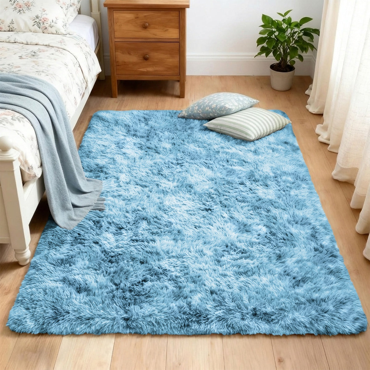Tie Dye Fluffy Shaggy Rug Soft Thick Pile Colourful Area Rug
