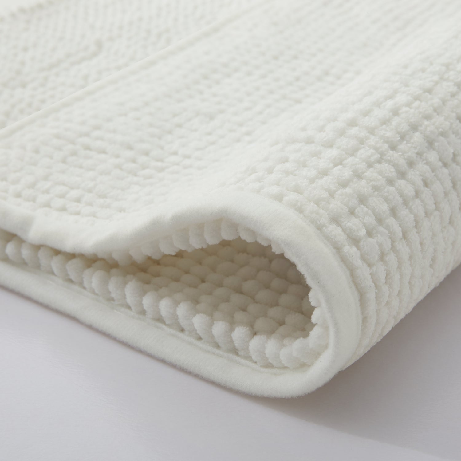 Soft Chenille Bath Mat Thick Absorbent White