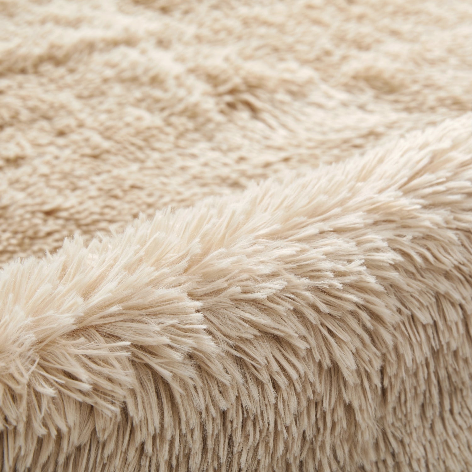 Living Room Shaggy Rug Fluffy Beige