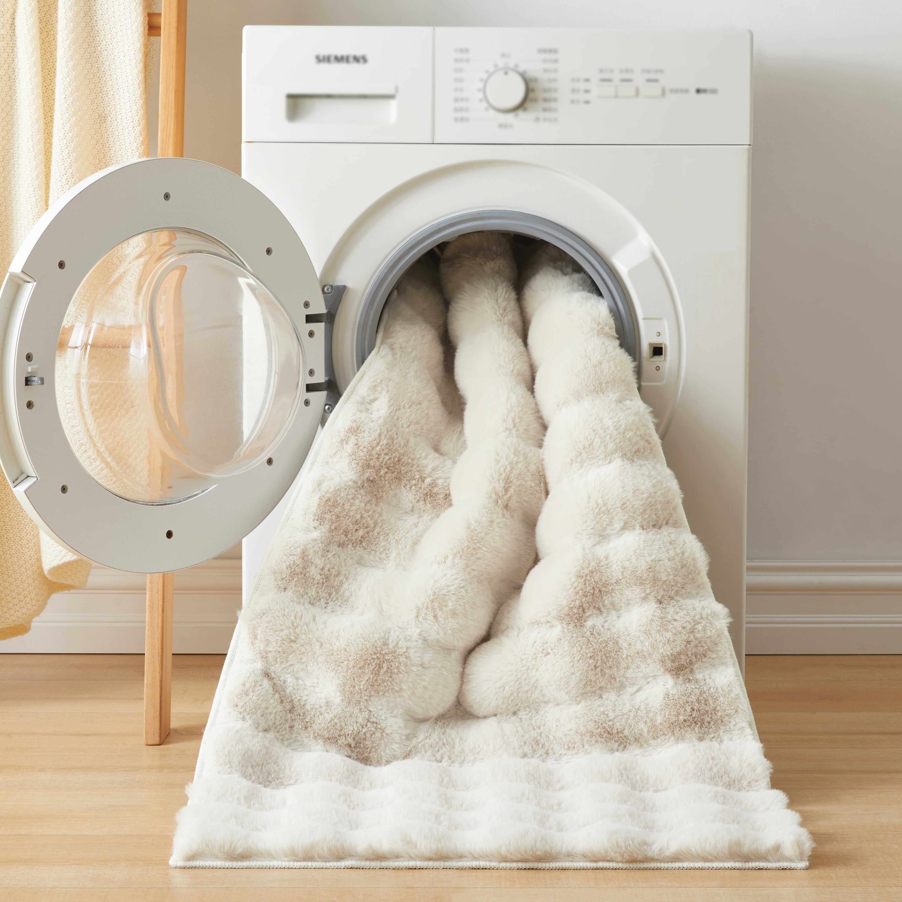 Soft Fluffy Bubble Texture Rug – Modern Faux Fur Area Carpet