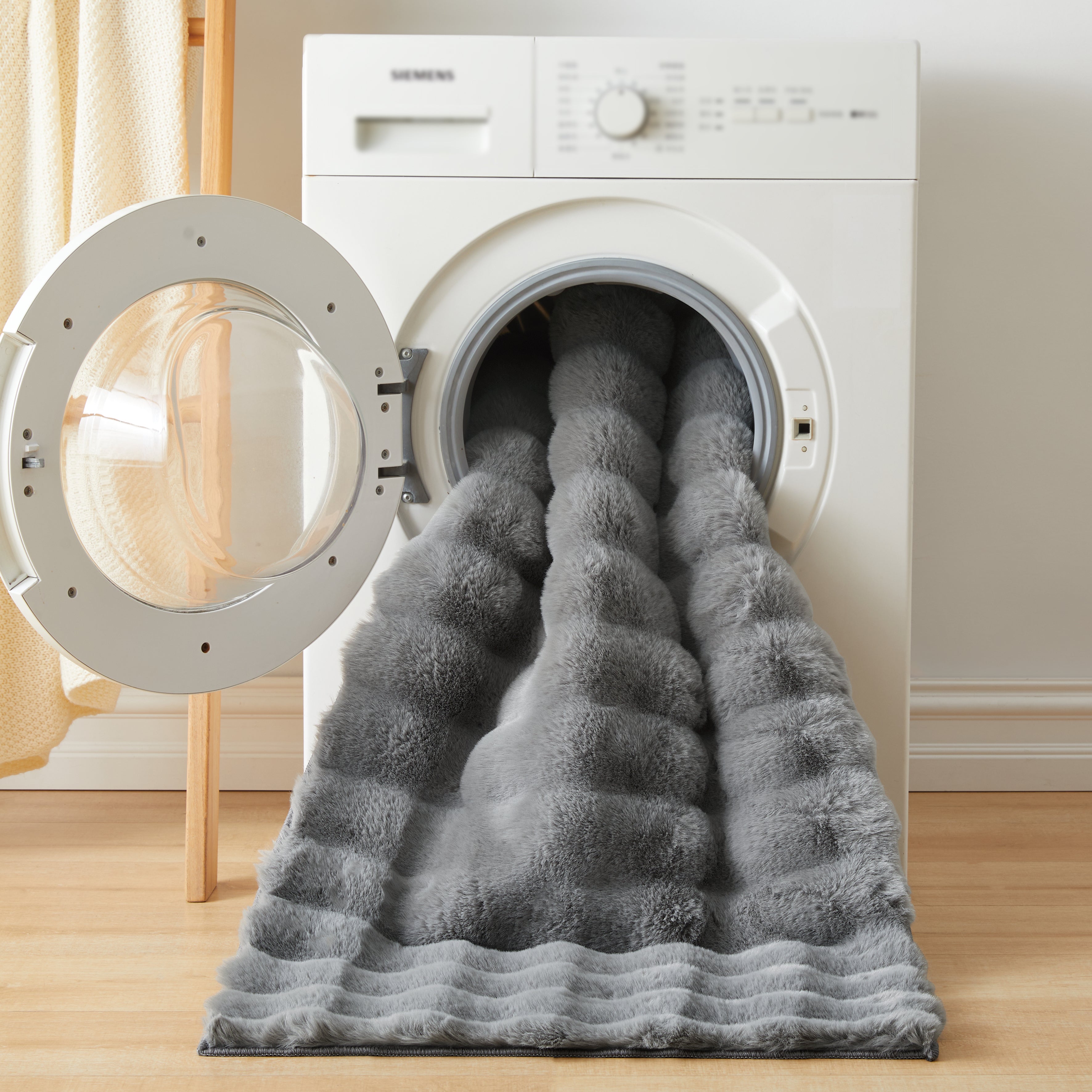 Soft Fluffy Bubble Texture Rug – Modern Faux Fur Area Carpet