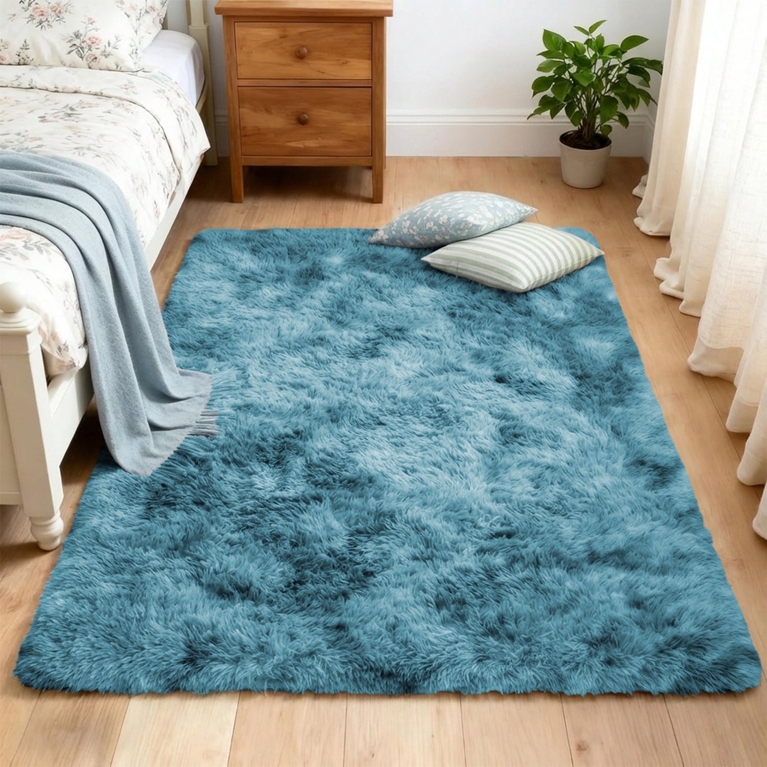 Tie Dye Fluffy Shaggy Rug Soft Thick Pile Colourful Area Rug